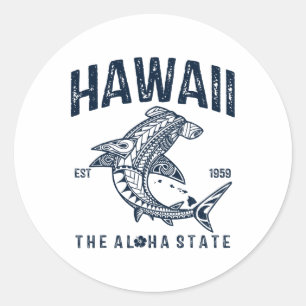 Hawaii Tril Shark Aloha Polynesian Hawaiian Beach Classic Round Sticker