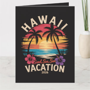 Hawaii Trip 2026 Summer Vacation Beach Card