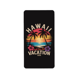 Hawaii Trip 2026 Summer Vacation Beach Label