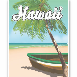 Hawaii Tropical Beach travel poster