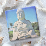 Hawaii Tropical Buddha Photo Bold Peaceful Antique Stone Coaster<br><div class="desc">Overlooking the Pacific Ocean in Hawaii, this Buddha exudes peace and solitude. Exhale and embrace your inner serenity whenever you use this unique photo stone coaster with your favourite beverage. Makes a great housewarming gift! You can easily personalize this stone coaster plus I also offer customization on any product. Please...</div>