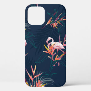 Hawaii Tropical Flamingo With Bird of Paradise Flo iPhone 12 Case