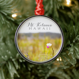 Hawaii Tropical Orchid Volcanoes National Park Metal Ornament