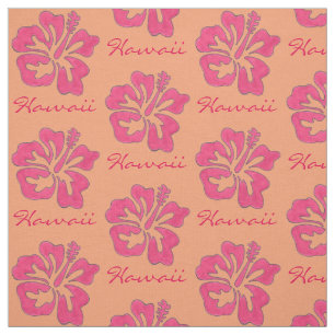 Hawaii Tropical Pink Hibiscus Flower Hawaiian Fabric