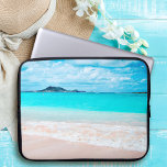Hawaii Tropical Sandy Beach Turquoise Ocean Photo Laptop Sleeve<br><div class="desc">Remember the fresh salt smell of the ocean air. Relax, breathe, and explore the solitude of an empty Hawaiian beach with this stunning, vibrantly-colored photography neoprene laptop sleeve. This laptop sleeve comes in three sizes: 15", 13", and 10”. Makes a great gift for someone special! You can easily personalize this...</div>