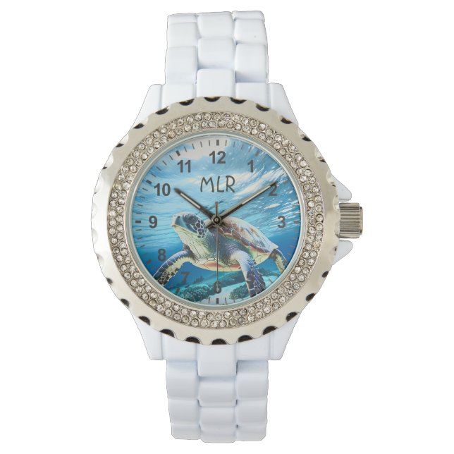 Hawaii Turtle Honu Monogram  Watch (Front)