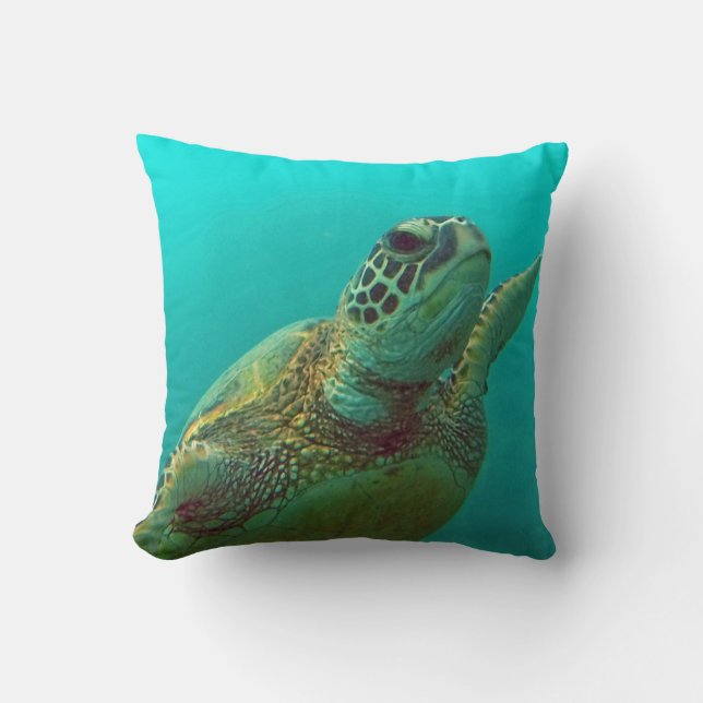 Hawaii Turtle Throw Pillow (Front)