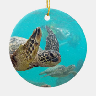Hawaii Turtles Ceramic Ornament