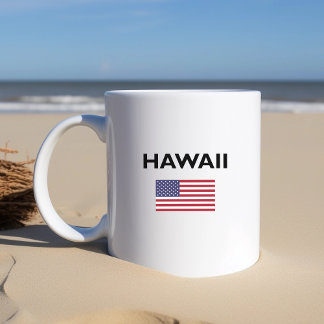 Hawaii USA American Flag Light-Colour Coffee Mug