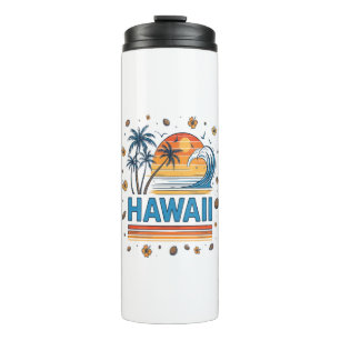 Hawaii Vacation Sunset 70S Beach Thermal Tumbler