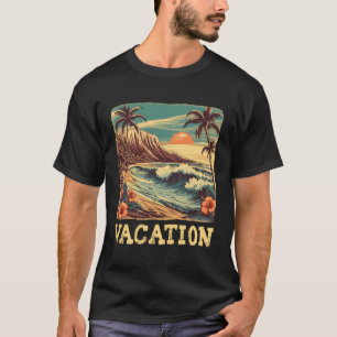 Hawaii Vacation Surfer Vintage Beach Retro Aloha S T-Shirt