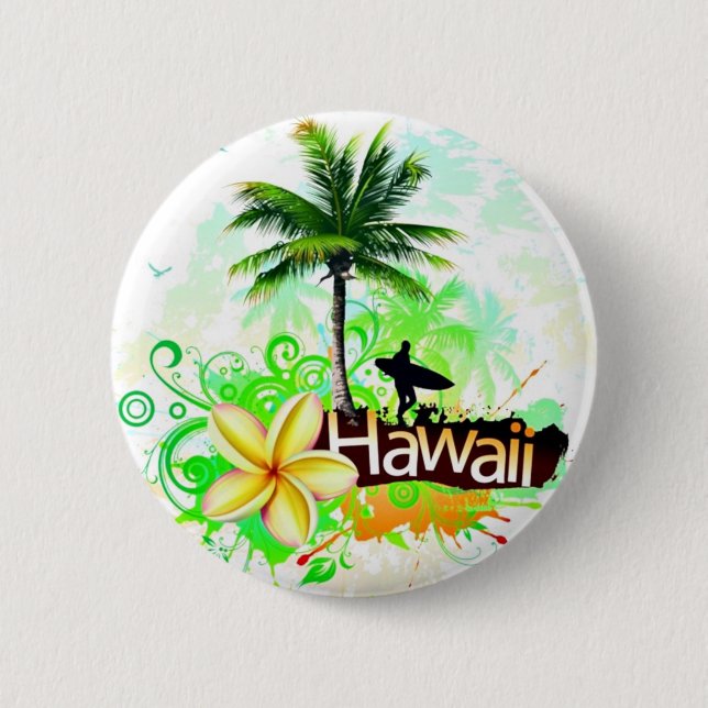 Hawaii Vacation Travel Souvenir 2 Inch Round Button (Front)