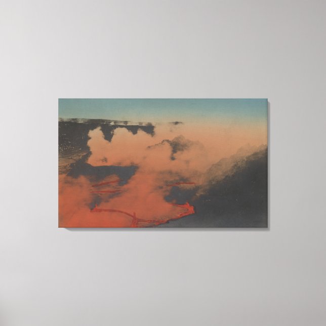 Hawaii - View of Kilauea Volcano in HA Canvas Print (Front)