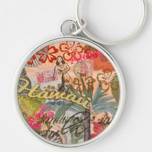 Hawaii Vintage Colourful Tropical Keychain