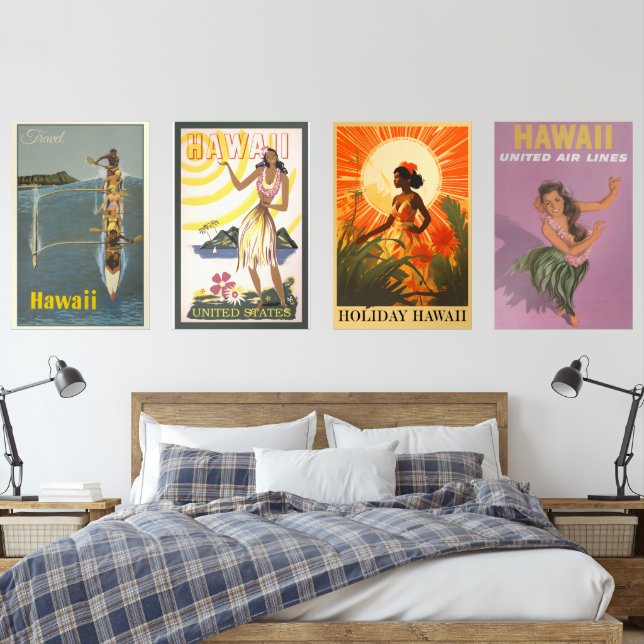 Hawaii vintage posters (Bedroom)