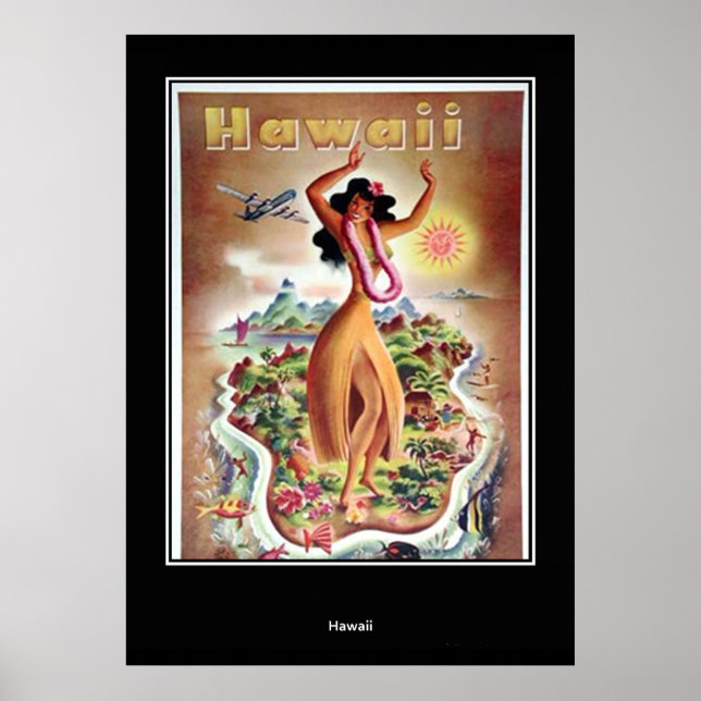 Hawaii vintage Retro Print (Front)