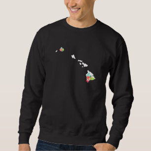 Hawaii Vintage Rose State Map Pride Floral Hawaiia Sweatshirt