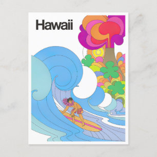 Hawaii vintage travel postcard