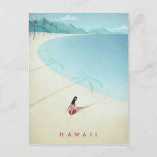 Hawaii Vintage Travel Poster - Art Postcard