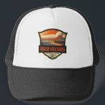 Hawaii Volcanoes National Park Illustration Travel Trucker Hat<br><div class="desc">Hawaii Volcanoes vector artwork design. The park is on Hawaii Island. At its heart are the Kīlauea and Mauna Loa active volcanoes.</div>
