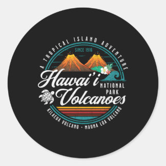 Hawaii Volcanoes National Park Kilauea Mauna Loa Classic Round Sticker