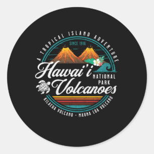 Hawaii Volcanoes National Park Kilauea Mauna Load Classic Round Sticker