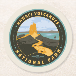 Hawaii Volcanoes National Park Round Paper Coaster