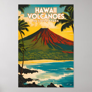 Hawaii Volcanoes National Park Travel Poster