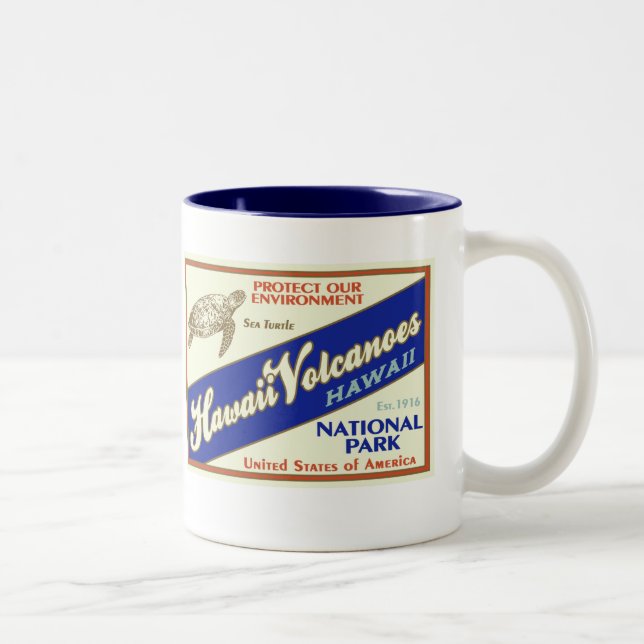 Hawaii Volcanoes National Park (Turtle) Two-Tone Coffee Mug (Right)