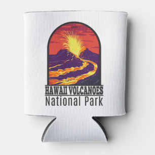 Hawaii Volcanoes National Park Vintage Can Cooler