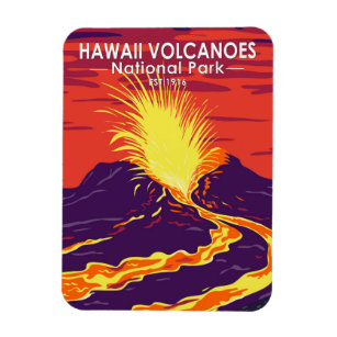 Hawaii Volcanoes National Park Vintage Magnet