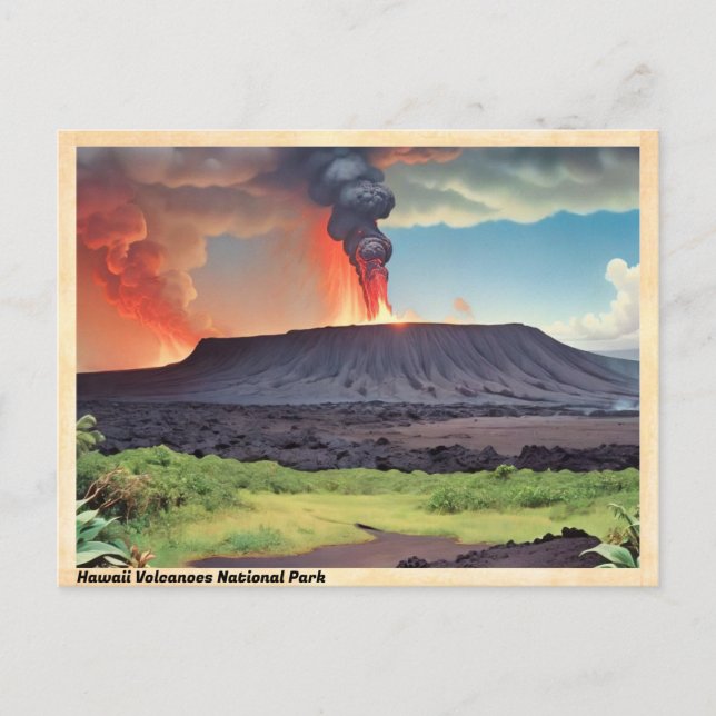 Hawaii Volcanoes National Park Vintage Travel Postcard (Front)