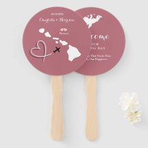 Hawaii Wedding Destination Hand Fan