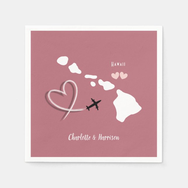 Hawaii Wedding Destination Napkin (Front)