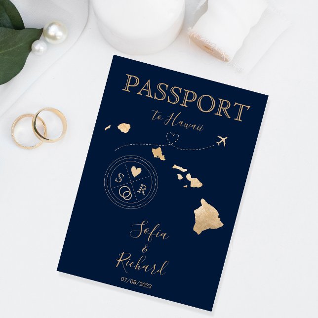 Hawaii Wedding Destination Passport  Invitation (Creator Uploaded)