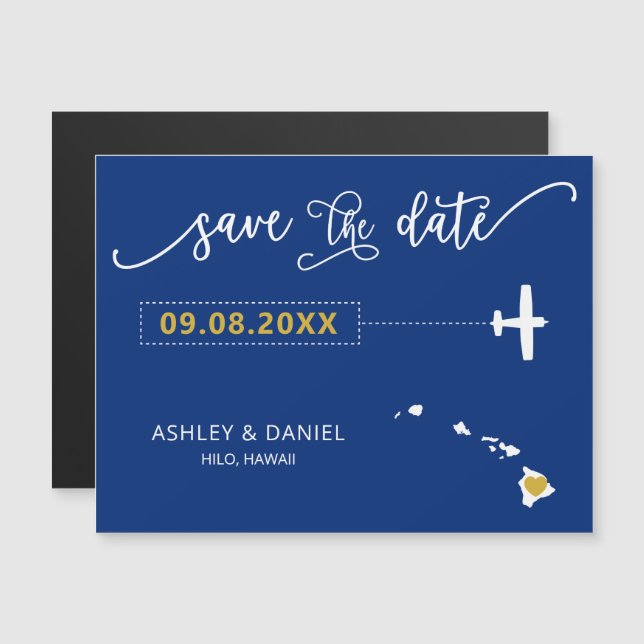 Hawaii Wedding Enregistrer la Carte Date, Carte (Devant / Derrière)