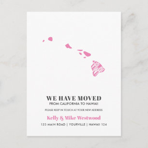HAWAII We've moved New address New Home Postcard