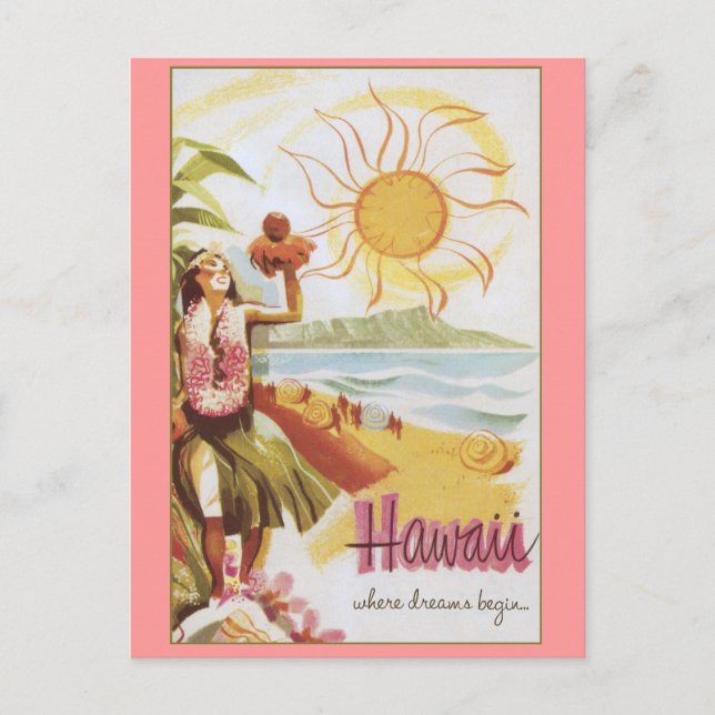 Hawaii - Where Dreams Begin Postcard (Front)
