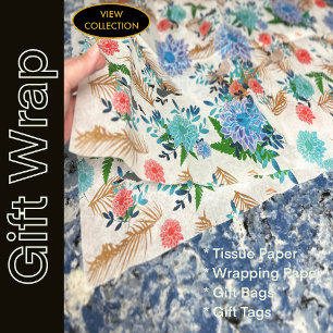 Hawaii Wildlife Birds Abstract Floral Tropical Tissue Paper