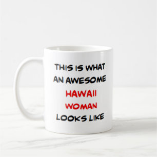 hawaii woman, awesome coffee mug
