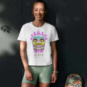 Hawaiia Aloha Tiki Spring Break Custom Text T-Shirt