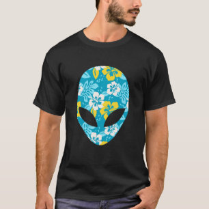 Hawaiian Alien Head - Funny Alien T-Shirt
