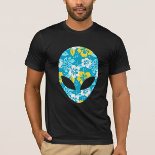 Hawaiian Alien Head - Funny Alien T-Shirt