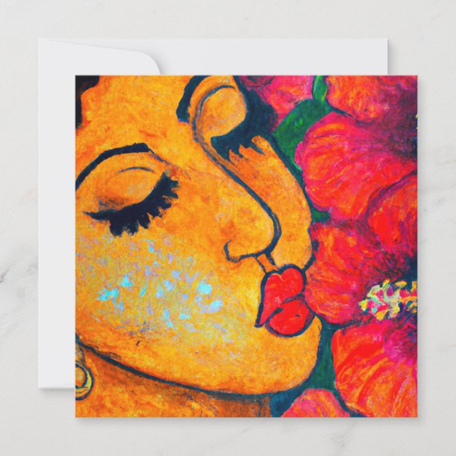 Hawaiian aloha art card blank back (Front)