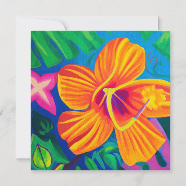 Hawaiian aloha art card blank back (Front)