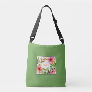 Hawaiian aloha green crossbody bag