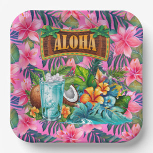 Hawaiian Aloha Paper Plate