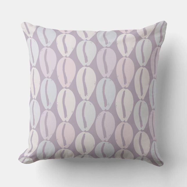 Hawaiian Aloha print beachy cowrie shell Pattern Throw Pillow (Front)