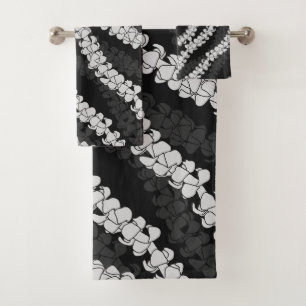 Hawaiian aloha print puakenikeni bath towel set