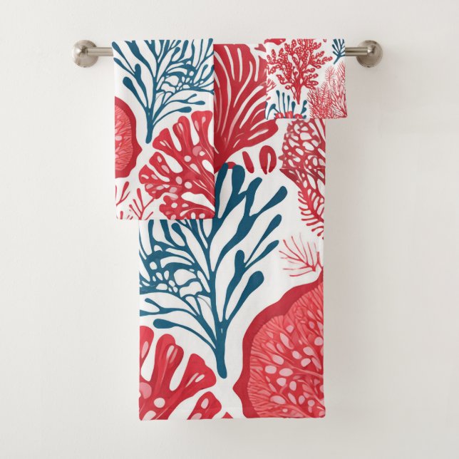 Hawaiian Aloha print Tropical Pattern Bath Towel Set (Insitu)